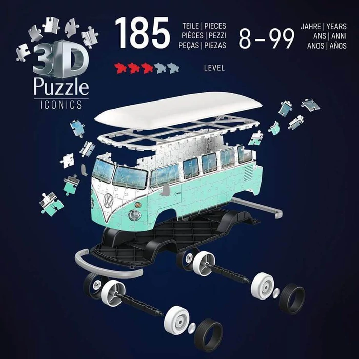 Ravensburger Iconics 12008035 - Volkswagen T1 - 162 db-os 3D puzzle