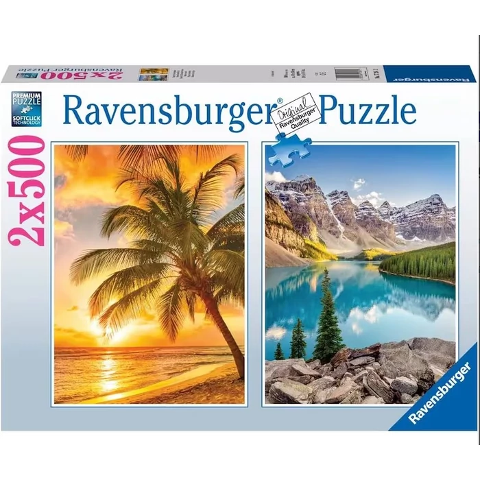 Ravensburger 12000230 - Tenger és hegyek - 2 x 500 db-os puzzle