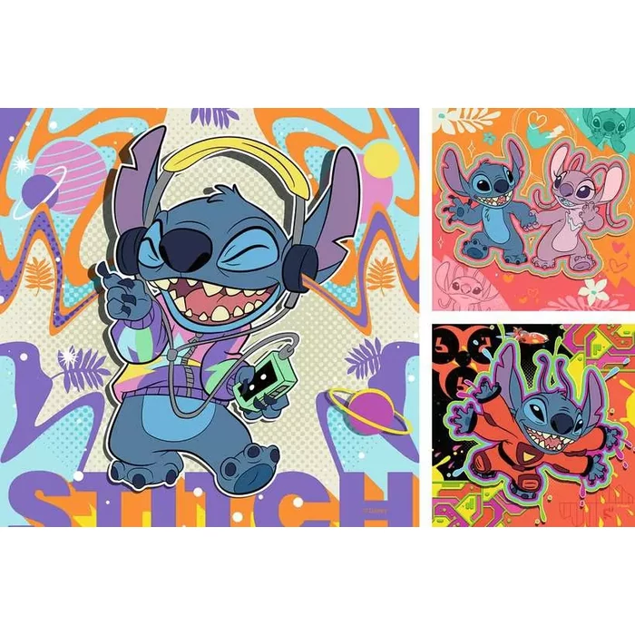 Ravensburger 12001070 - Stitch - 3 x 49 db-os puzzle
