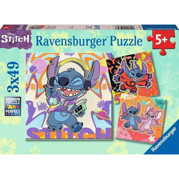 Ravensburger 12001070 - Stitch - 3 x 49 db-os puzzle