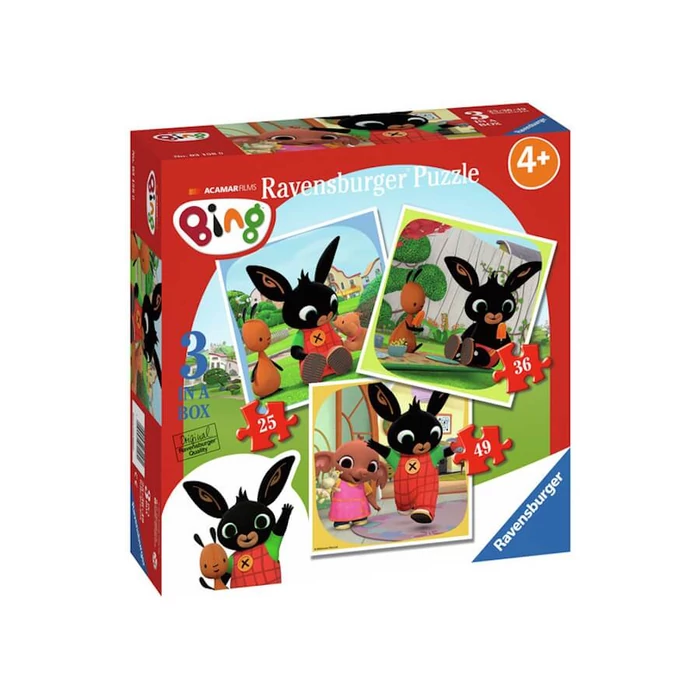 Ravensburger 3 az 1-ben puzzle (25, 36, 49 db-os) - Bing (03158)