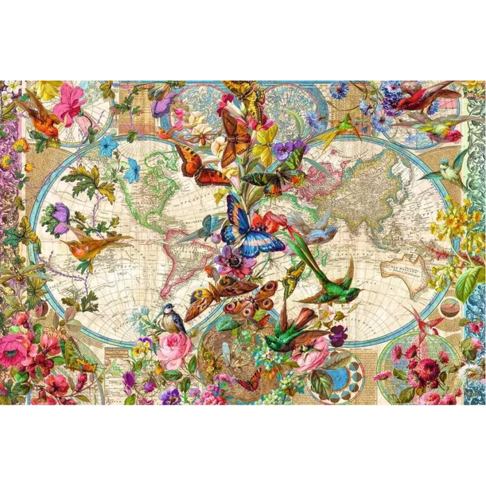 Ravensburger 17117 - Világtérkép és pillangók - 3000 db-os puzzle