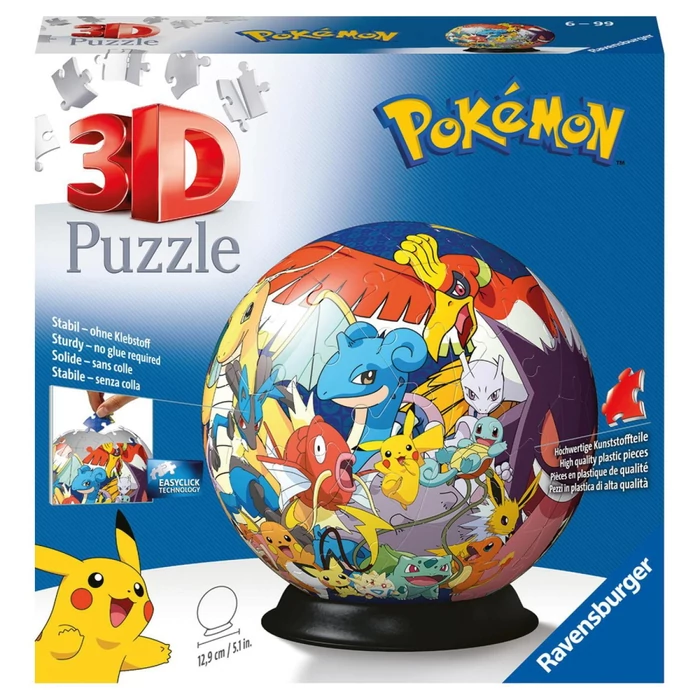 Ravensburger 11785 - Pokémon - 72 db-os 3D gömb puzzle