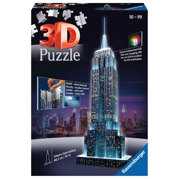 Ravensburger 12566 - Night Edition - Empire State Building - 216 db-os 3D puzzle