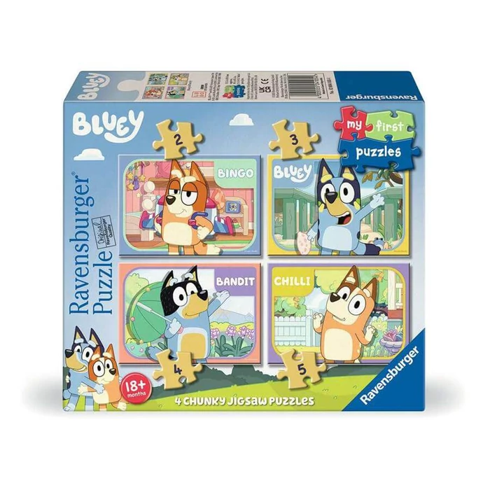 Ravensburger 12004105 - Bluey - 4 az 1-ben (2,3,4,5 db-os) My first puzzle