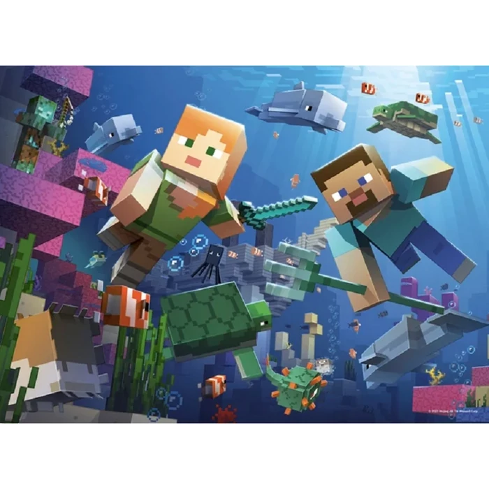 Ravensburger 05716 - Minecraft - 4 x 100 db-os puzzle
