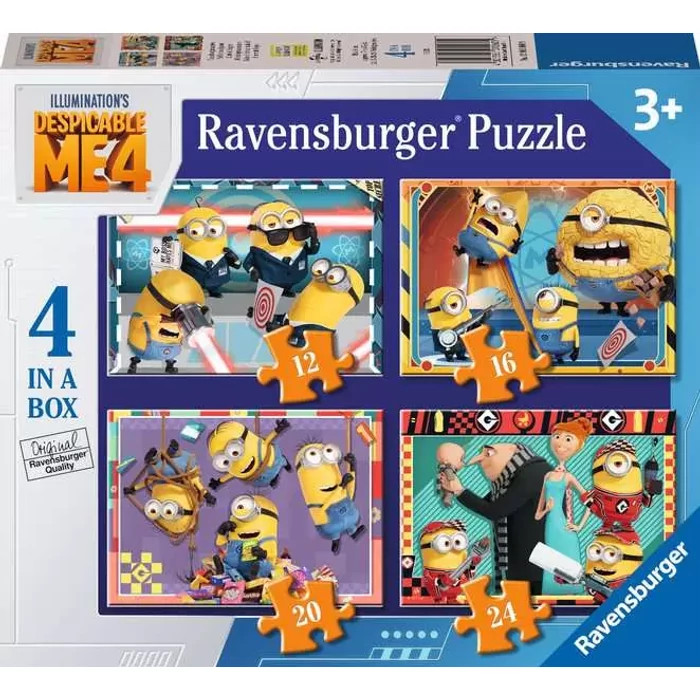 Ravensburger 12001060 - Minyonok 4 - 4 az 1-ben puzzle (12, 16, 20, 24 db-os)