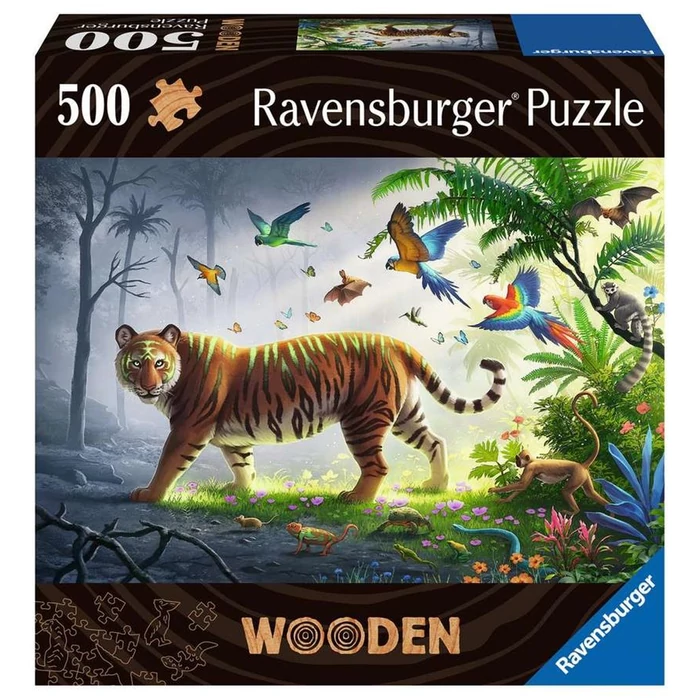 Ravensburger 17514 - WOODEN - Tiger in the Jungle - 500 db-os fa puzzle
