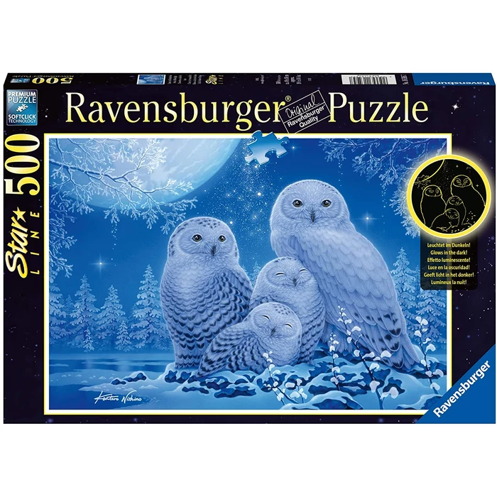 Ravensburger 16595 - Baglyok a holdfényben - 500 db-os Fluoreszkáló puzzle