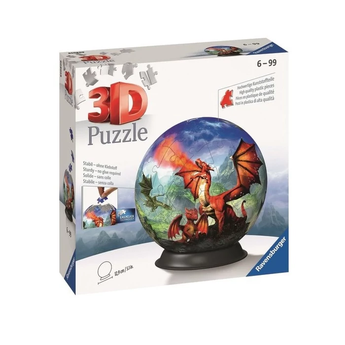 Ravensburger 11565 - Misztikus sárkányok - 72 db-os 3D gömb puzzle