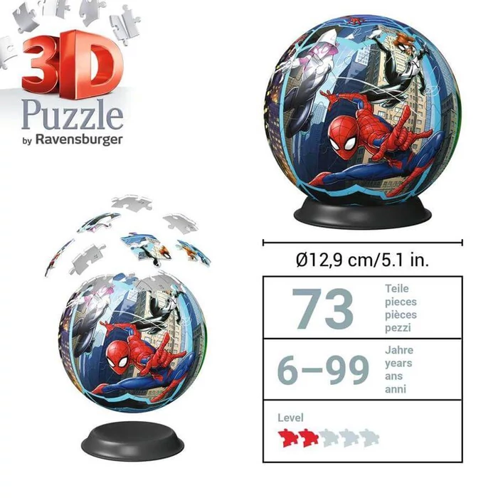 Ravensburger 11563 - Pókember - 72 db-os 3D gömb puzzle
