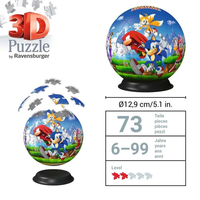 Ravensburger 11592 - Sonic, a sündisznó - 72 db-os 3D gömb puzzle