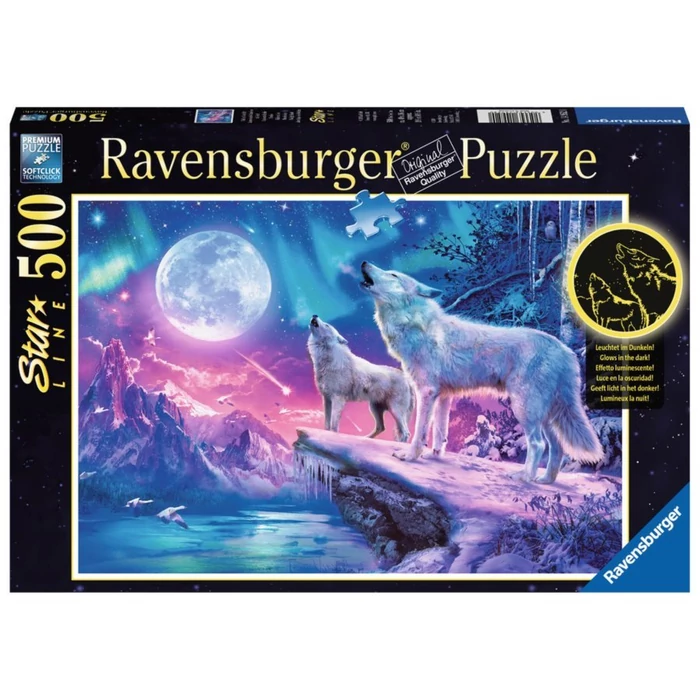 Ravensburger 14952 - Farkasok a holdfényben - 500 db-os Fluoreszkáló puzzle