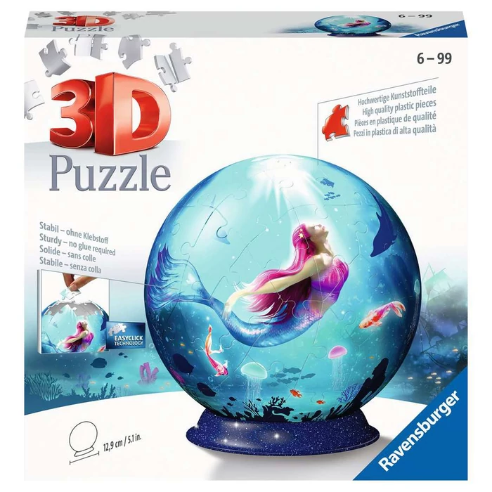 Ravensburger 11250 - Sellőlány - 72 db-os 3D gömb puzzle