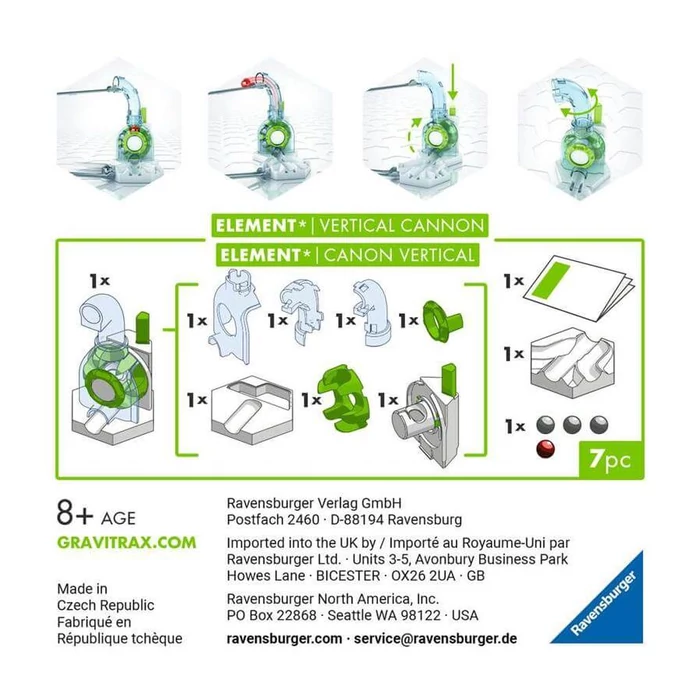 Ravensburger - GraviTrax függőleges kilövő kiegészítő készlet (27465)