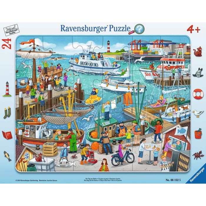 Ravensburger 06152 - Egy nap a kikötőben - 24 db-os keretes puzzle