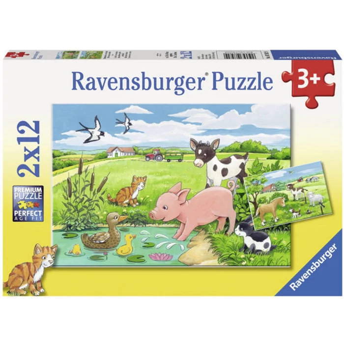 Ravensburger 07582 - Háziállat kölykök - 2 x 12 db-os puzzle