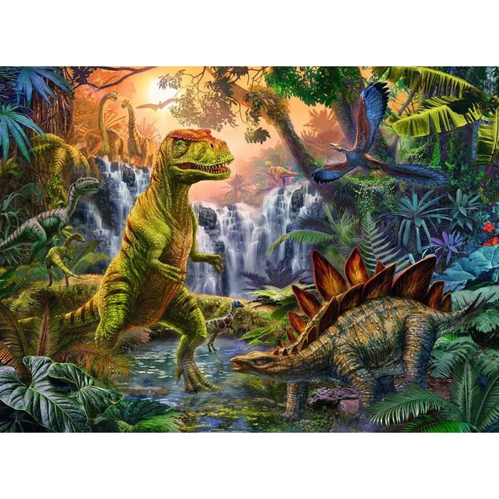 Ravensburger 12888 - Dinoszaurusz oázis - 100 db-os XXL puzzle