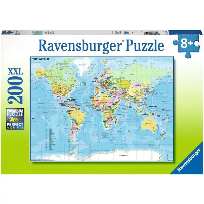 Ravensburger 12890 - Világtérkép - 200 db-os XXL puzzle