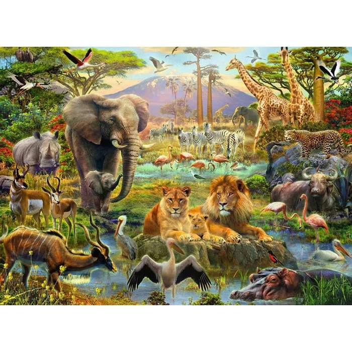 Ravensburger 12891 - A szavanna állatai - 200 db-os XXL puzzle