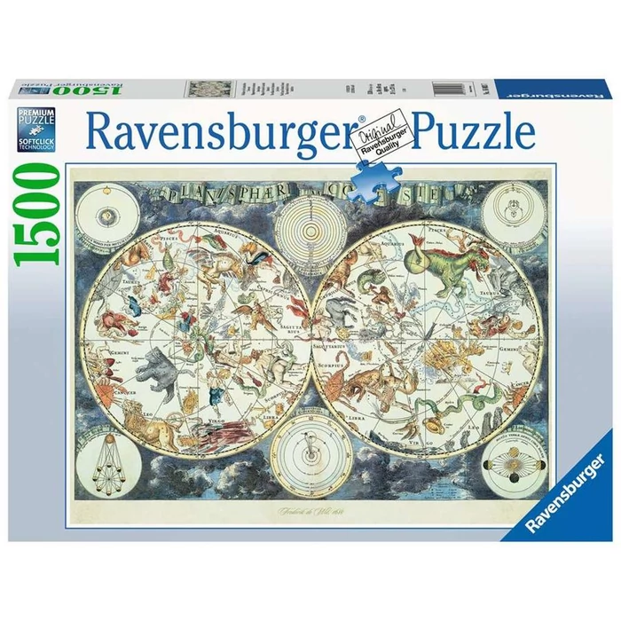 Ravensburger 16003 - Fantasztikus állatok térképe - 1500 db-os puzzle