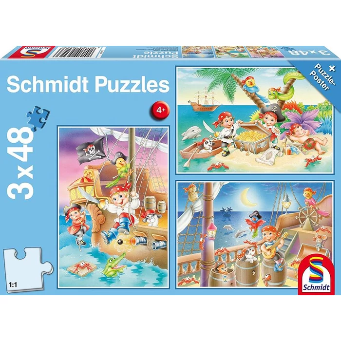 Schmidt 56223 - Gang of Pirates  - 3 x 48 db-os puzzle