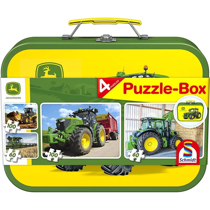 Schmidt 56497 - John Deere Puzzle-Box - 2x60+2x100 db-os puzzle fém bőröndben