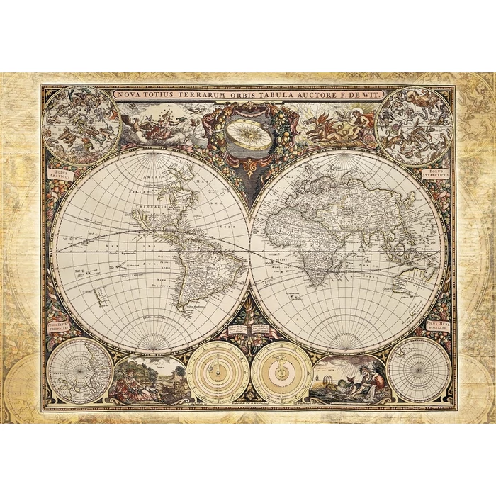 Schmidt 58178 - Historical map of the world - 2000 db-os puzzle
