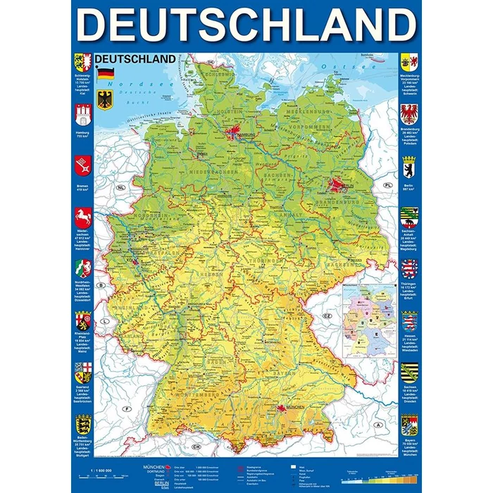 Schmidt 58287 - Map of Germany - 1000 db-os puzzle