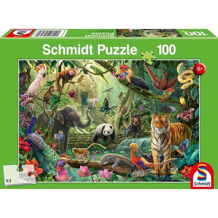 Schmidt 56485 - Colourful jungle wildlife - 100 db-os puzzle