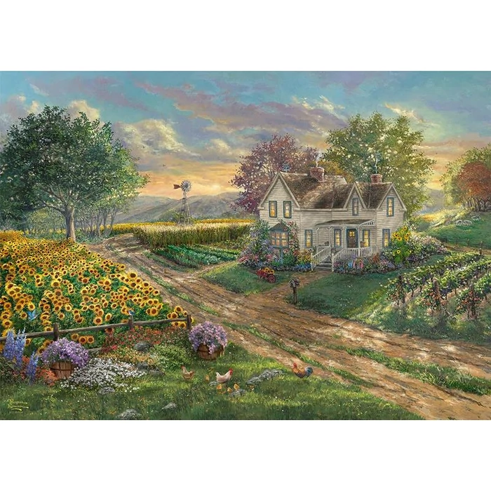Schmidt 1000 db-os puzzle - Sunflower fields, Thomas Kinkade (58779)