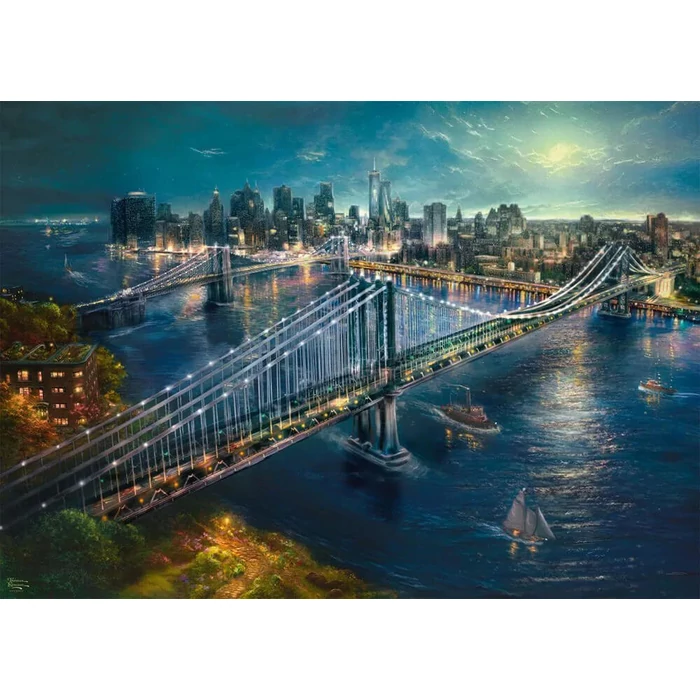 Schmidt 58782 - Moonlight over Manhattan, Thomas Kinkade - 2000 db-os puzzle