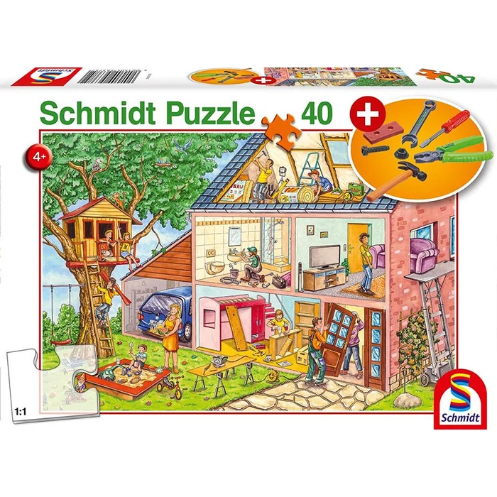 Schmidt 56375 - Busy Workmen - 40 db-os puzzle játék szerszámokkal