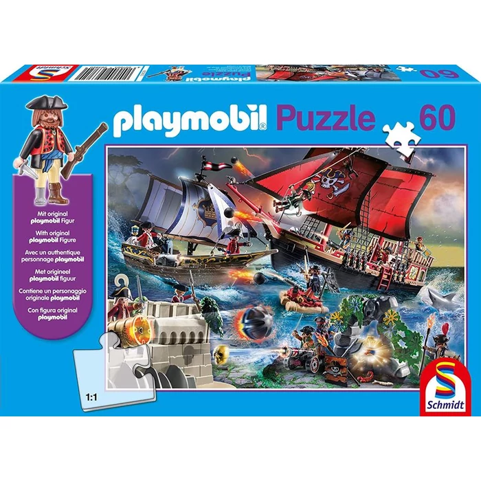 Schmidt 56382 - Pirates - 60 db-os Playmobil puzzle figurával