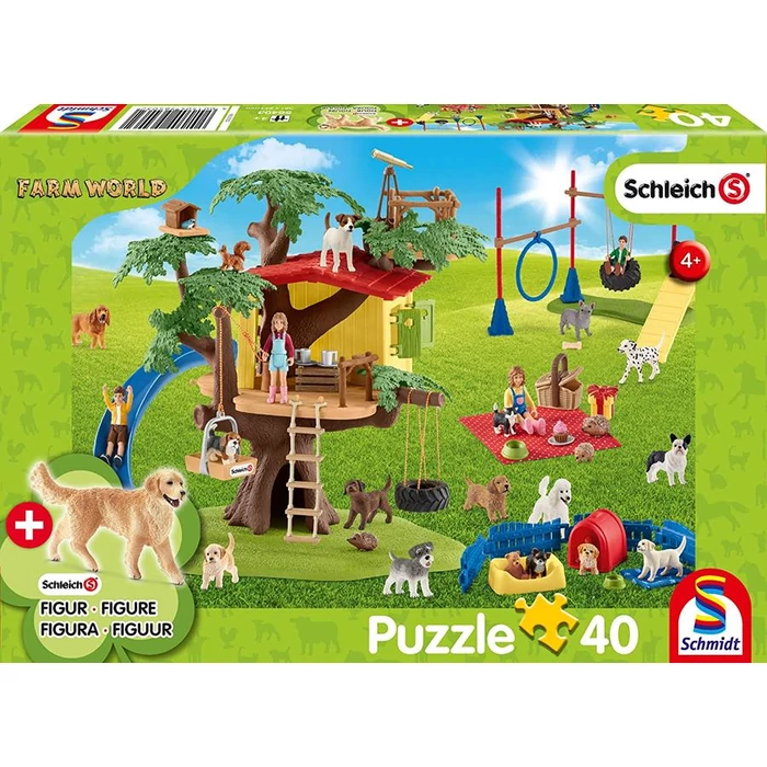 Schmidt 56403 - Farm World - Happy Dogs - 40 db-os Schleich puzzle figurával