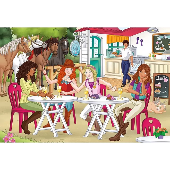 Schmidt 56515 - Horse Club - 2x60+2x100 db-os Schleich puzzle fém bőröndben