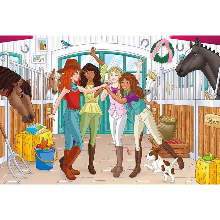 Schmidt 56515 - Horse Club - 2x60+2x100 db-os Schleich puzzle fém bőröndben