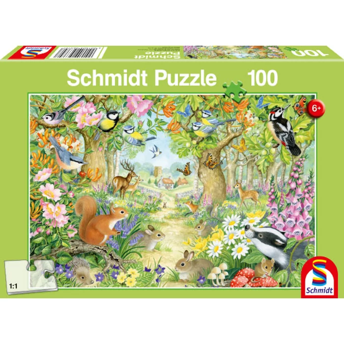 Schmidt 56370 - Animals in the forest - 100 db-os puzzle