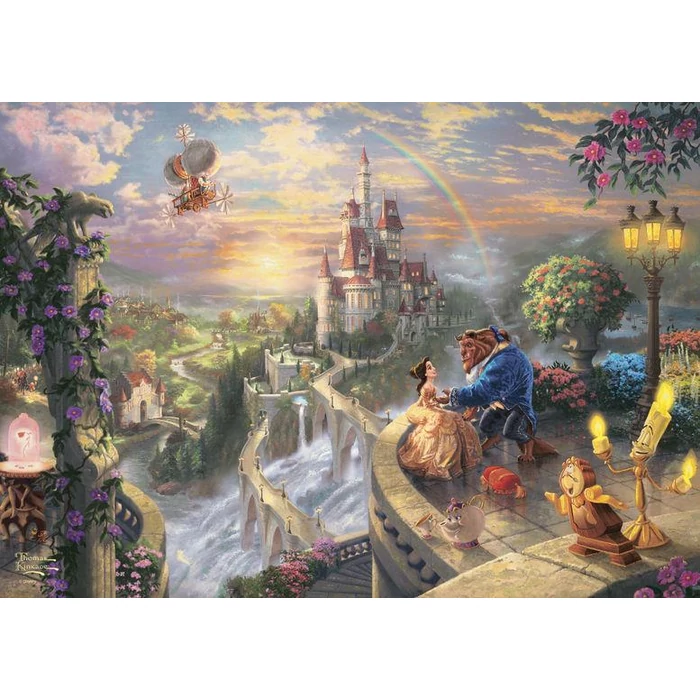 Schmidt 59926 - Disney - Beauty and the Beast, Thomas Kinkade - 500 db-os puzzle fém dobozban