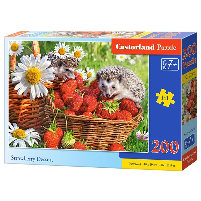 Castorland B-222025 - Sünik és eper - 200 db-os puzzle
