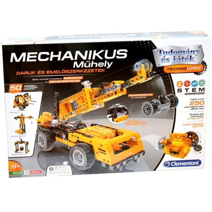 Clementoni - Tudomány és játék - Mechanikus Műhely - Daru (64313)