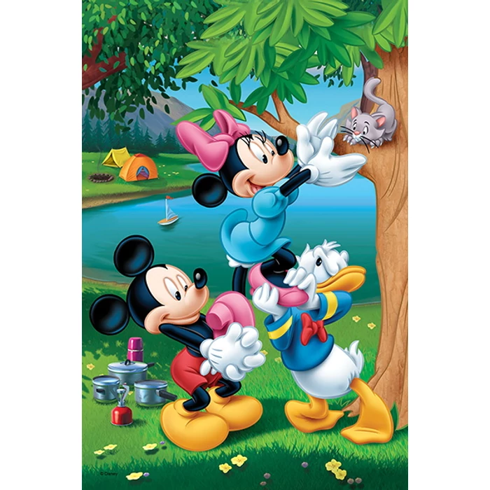 Trefl 17198 - Minnie egér cicát ment - 60 db-os puzzle