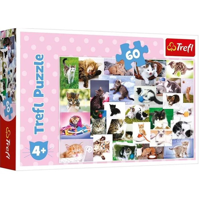 Trefl 17332 - Cuki cica kollázs - 60 db-os puzzle