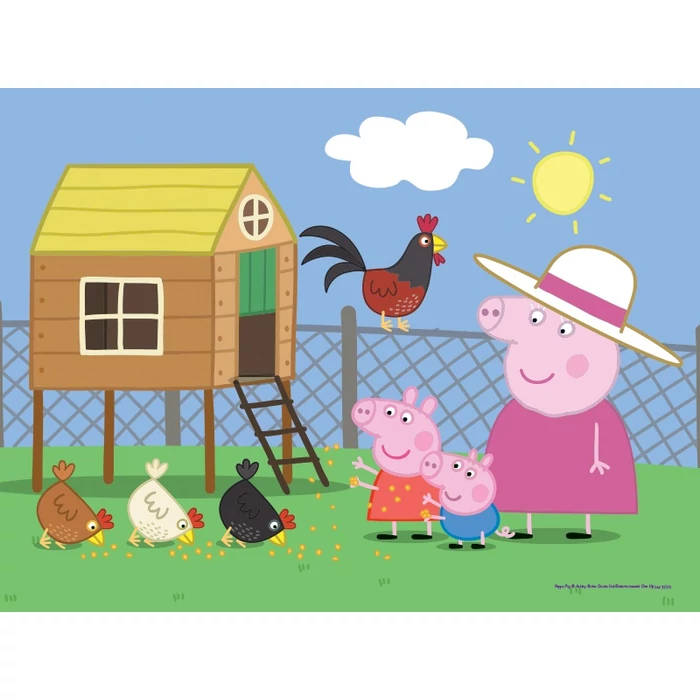 Trefl 18195 - Peppa malac meglátogatja a tyúkólat - 30 db-os puzzle