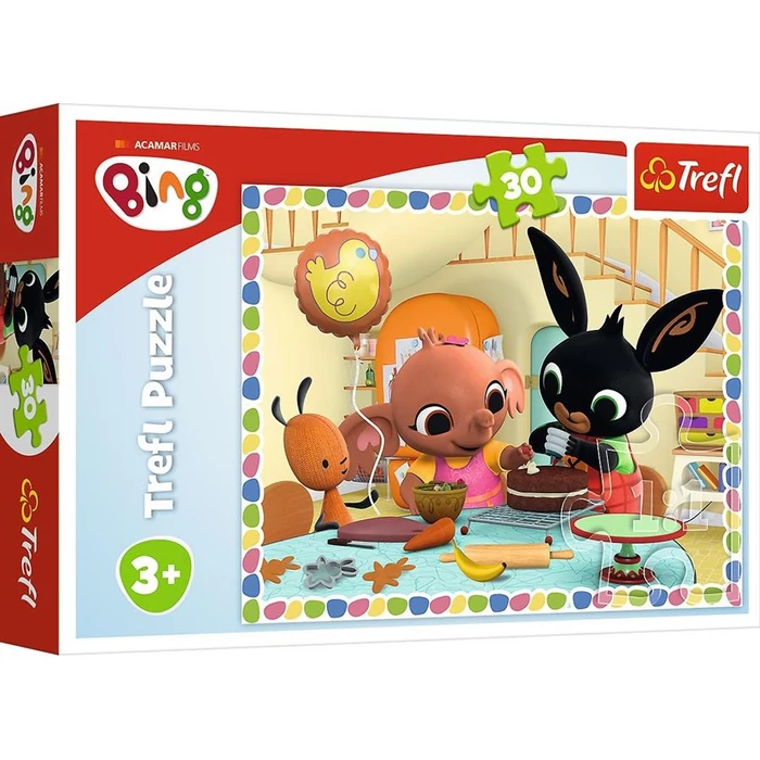 Trefl 18263 - Bing - Születésnapi készülődés - 30 db-os puzzle