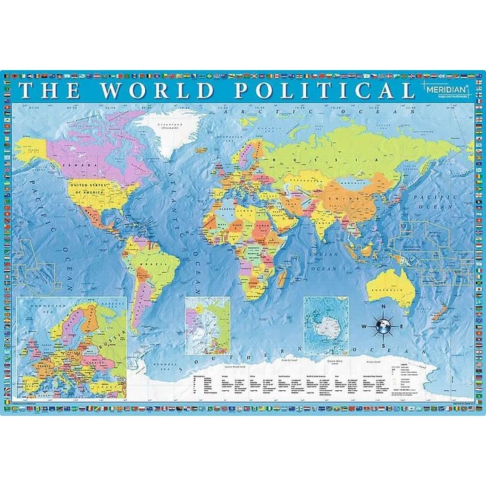 Trefl 27099 - Politikai világtérkép - 2000 db-os puzzle