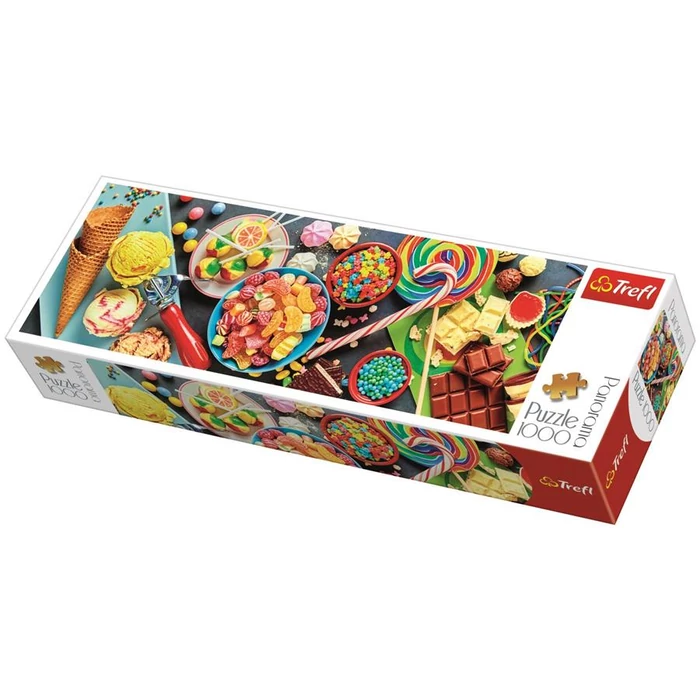 Trefl 29046 - Panoráma puzzle - Színes cukorkák - 1000 db-os puzzle