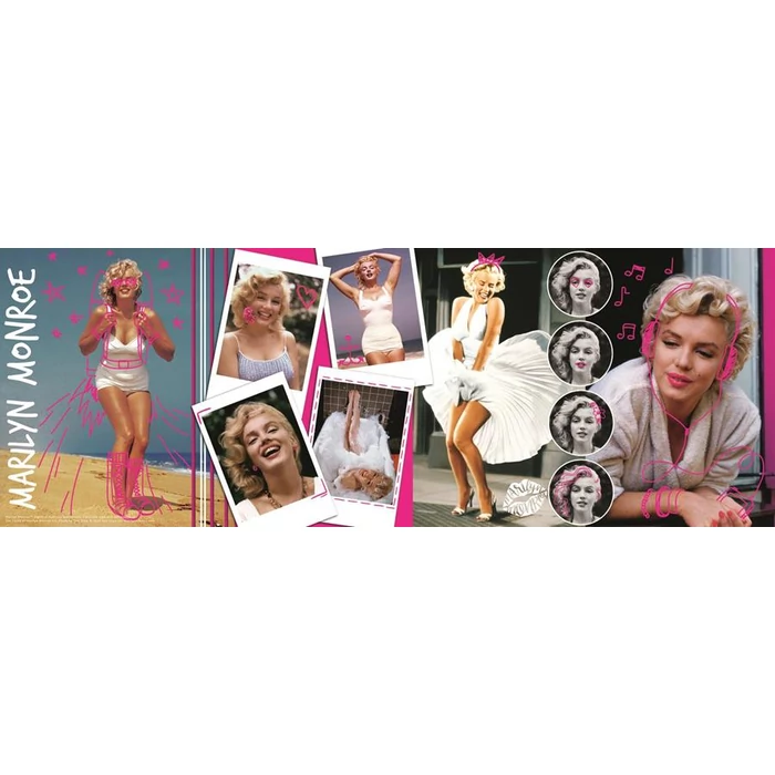 Trefl 29509 - Panoráma puzzle - Marilyn Monroe montázs - 500 db-os puzzle