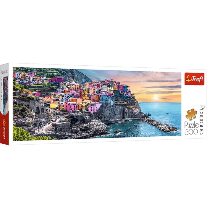 Trefl 29516 - Olaszország, Vernazza naplementekor - 500 db-os Panoráma puzzle