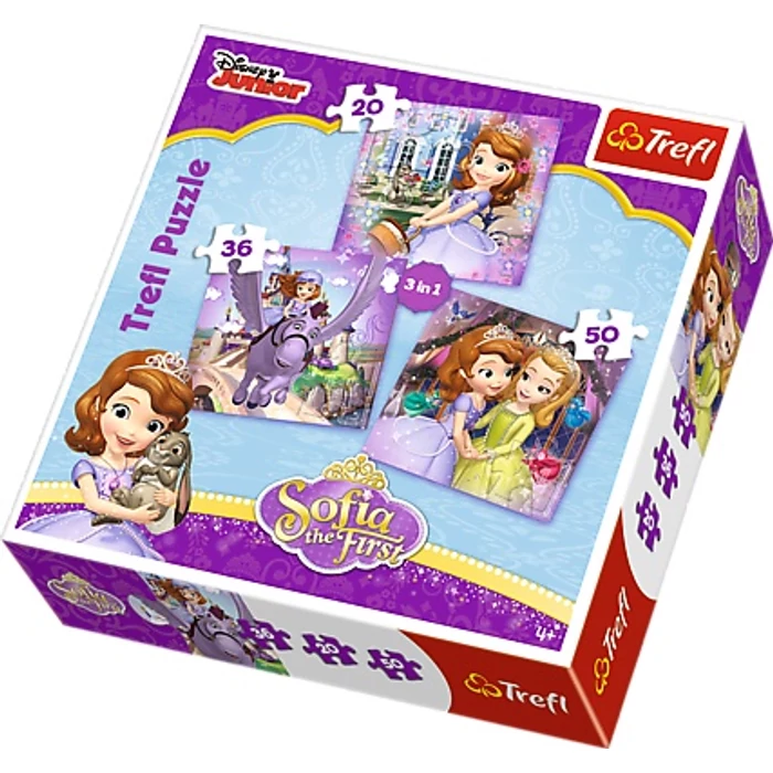 Trefl 34814 - Szófia hercegnő - 3 az 1-ben (20,36,50 db-os) puzzle